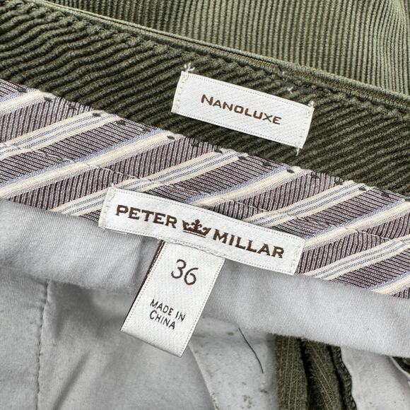Peter Millar Corduroy Pants Mens 36 (37x30 ACTUAL) Green Coastal Nanoluxe Preppy - Picture 4 of 8